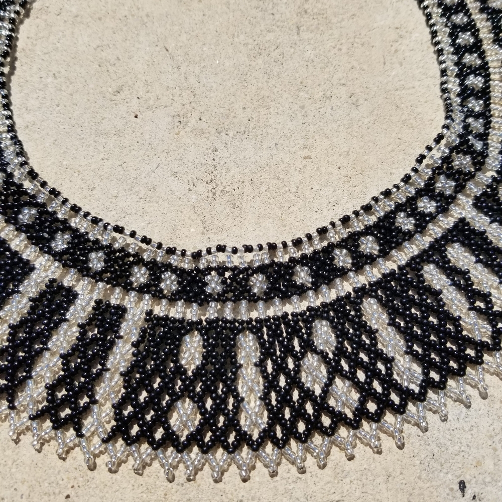 Beaded Collar Statement Necklace - image 2